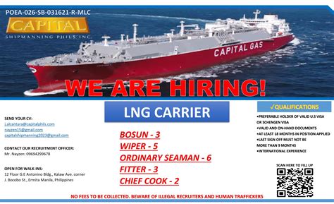 Hiring for Tanker Vessel .